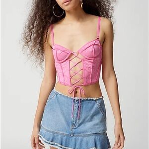 Urban Outfitters Amour corset pink
